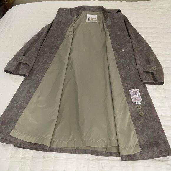 VTG London Fog Raincoat Women's 10 Dusty Floral Print Trench Coat Classic 80's - Picture 8 of 14